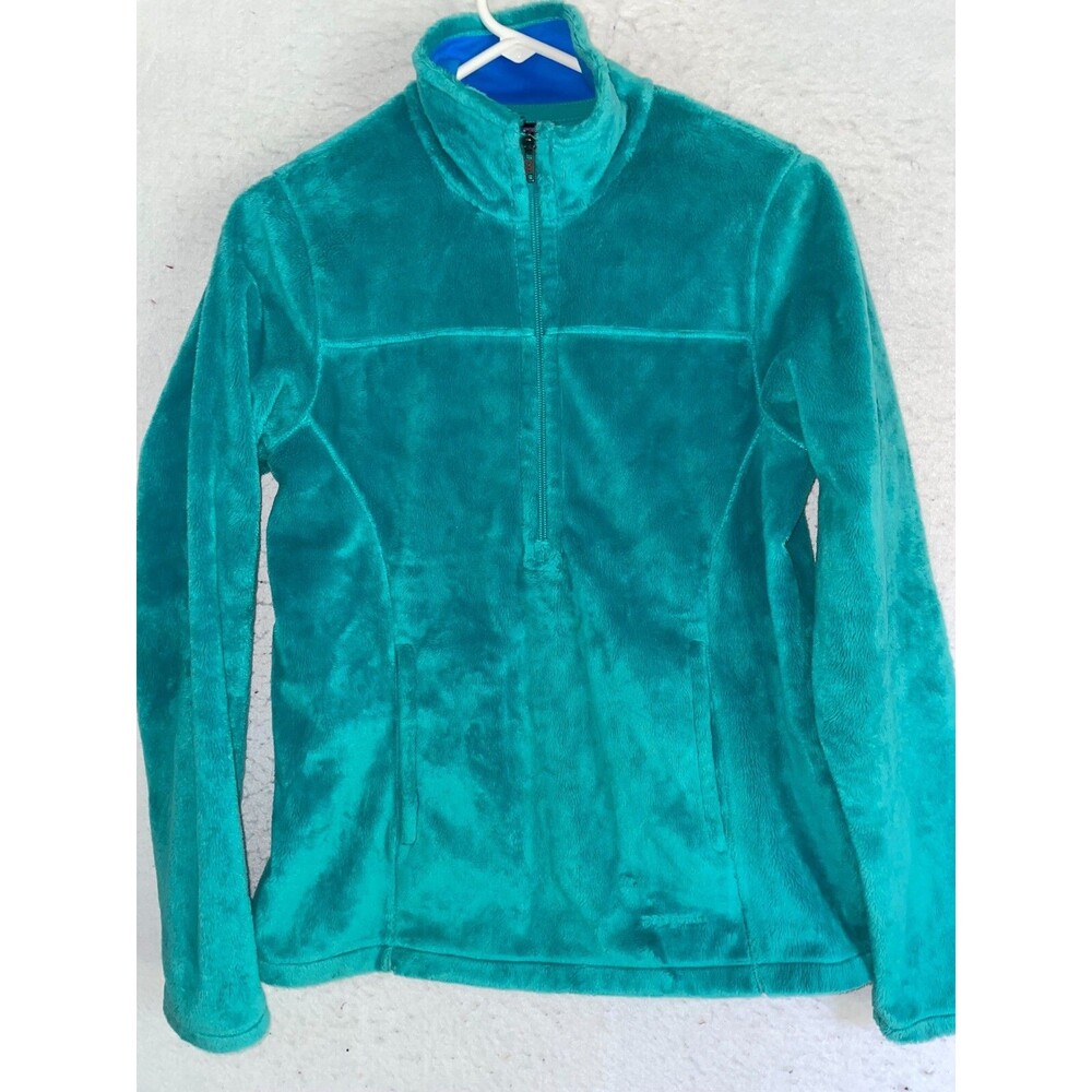 Patagonia Womens sz S Synchilla Green Blue Full Zip Fleece Jacket fluffy
